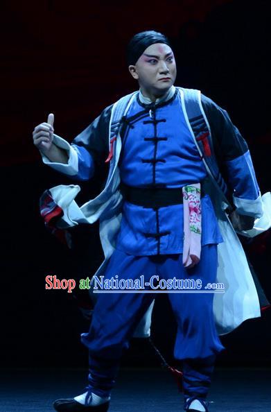 Jing Hai Hun Chinese Peking Opera Righteous Man Garment Costumes and Headwear Beijing Opera Hero Shen Zhiliang Apparels Clothing