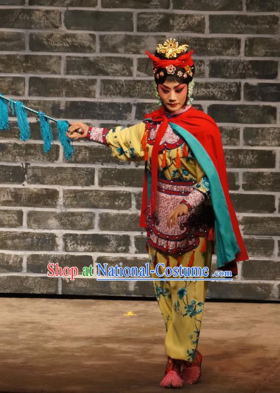 Chinese Beijing Opera Martial Female Apparels Seven Heros Five Gallants Costumes and Headpieces Traditional Peking Opera Swordswoman Dress Garment