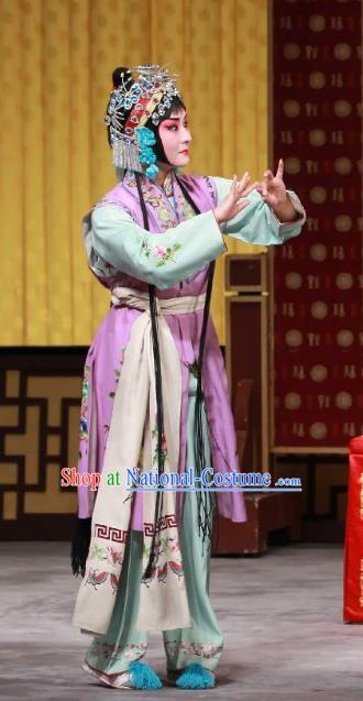 Chinese Beijing Opera Servant Girl Apparels San Ji Zhang Costumes and Headpieces Traditional Peking Opera Xiaodan Dress Garment