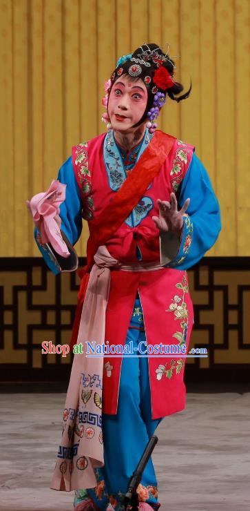 Chinese Beijing Opera Maidservant Apparels Chun Qiu Pavilion Costumes and Headpieces Traditional Peking Opera Xiaodan Mei Xiang Dress Garment