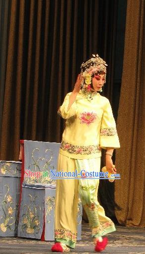 Chinese Beijing Opera Young Lady Apparels Xiu Ru Ji Costumes and Headpieces Traditional Peking Opera Hua Tan Li Yaxian Dress