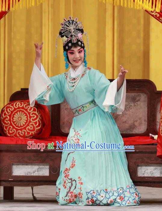 Chinese Beijing Opera Hua Tan Actress Apparels Huo Xiaoyu Costumes and Headpieces Traditional Peking Opera Young Lady Dress Diva Garment