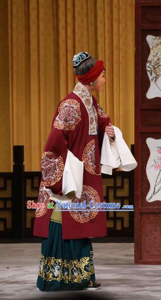 Chinese Beijing Opera Pantaloon Zheng Jingchi Apparels Huo Xiaoyu Costumes and Headpieces Traditional Peking Opera Elderly Female Dress Dame Garment