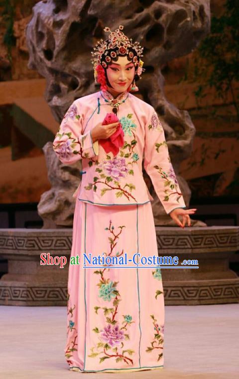 Chinese Beijing Opera Consort Hua Yingchun Apparels Nan Jie Guan Costumes and Headdress Traditional Peking Opera Young Female Dress Diva Garment