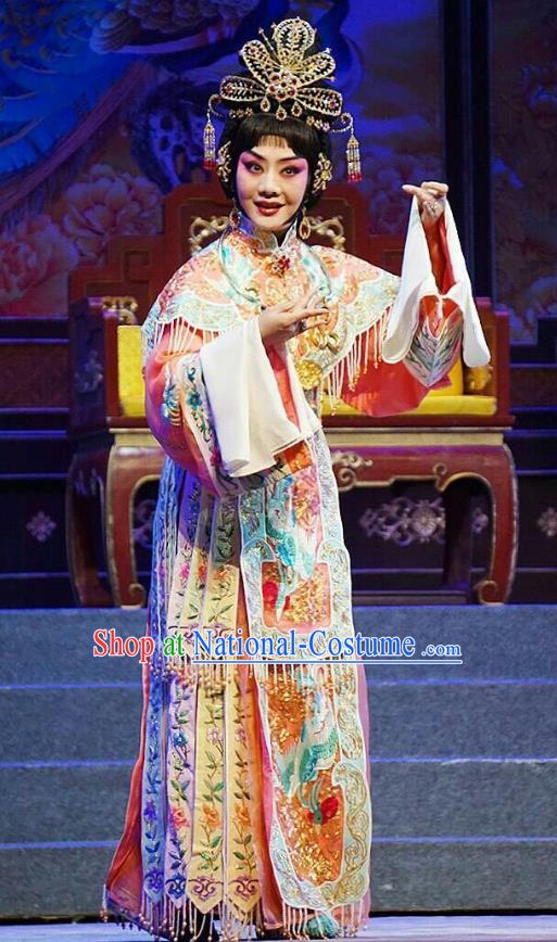 Chinese Beijing Opera Hua Tan Apparels Princess Changping Costumes and Headdress Traditional Peking Opera Young Female Dress Court Lady Garment