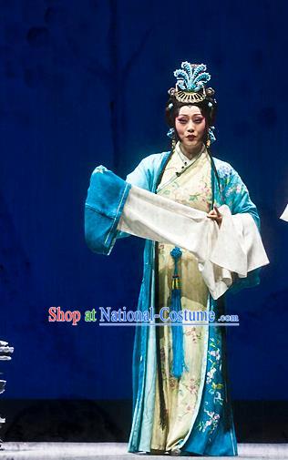 Chinese Beijing Opera Distress Maiden Apparels Anecdote of Jian An Costumes and Headdress Traditional Peking Opera Actress Dress Diva Cai Wenji Garment