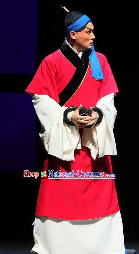 Mei Hua Zan Chinese Peking Opera Young Male Garment Costumes and Headwear Beijing Opera Distress Male Li Liangchuan Apparels Clothing