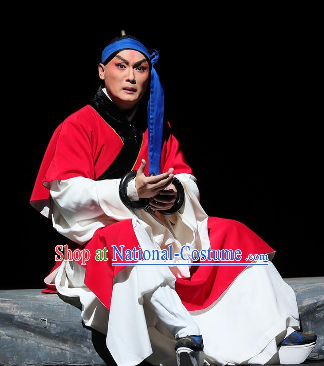 Mei Hua Zan Chinese Peking Opera Young Male Garment Costumes and Headwear Beijing Opera Distress Male Li Liangchuan Apparels Clothing