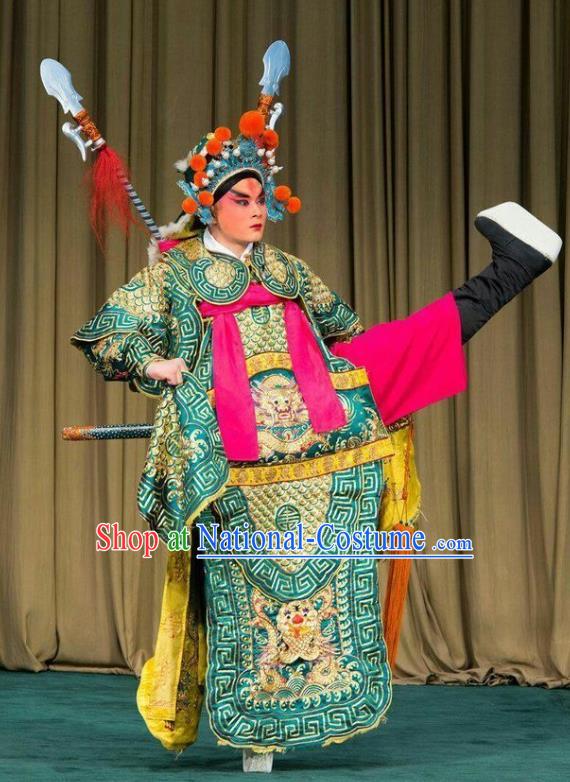 Shen Ting Ling Chinese Peking Opera Wusheng Apparels Costumes and Headpieces Beijing Opera Garment General Armor Clothing