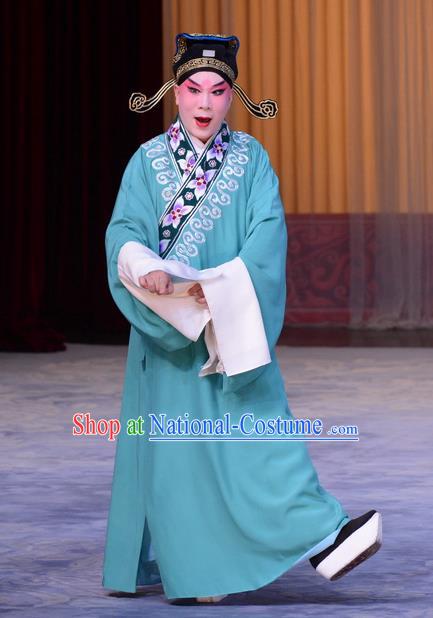 The Jade Hairpin Chinese Peking Opera Young Male Apparels Costumes and Headpieces Beijing Opera Xiaosheng Zhao Qixian Garment Scholar Clothing