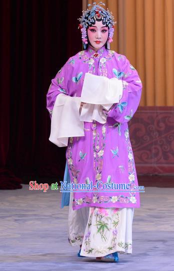 Chinese Beijing Opera Actress Garment Costumes and Hair Accessories The Jade Hairpin Traditional Peking Opera Hua Tan Zhang Youzhen Dress Diva Apparels