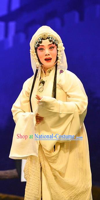 Chinese Beijing Opera Distress Maiden Garment Sun An Dong Ben Costumes and Hair Accessories Traditional Peking Opera Actress Dress Young Female Apparels