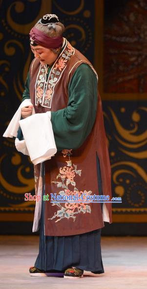 Chinese Ping Opera Elderly Female Apparels Costumes and Headpieces Yu Zhou Feng Traditional Pingju Opera Dame Dress Garment