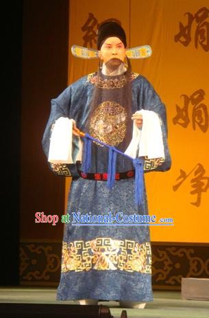 Hai Rui Bei Qian Chinese Peking Opera Minister Apparels Costumes and Headpieces Beijing Opera Official Garment Laosheng Hai Rui Clothing