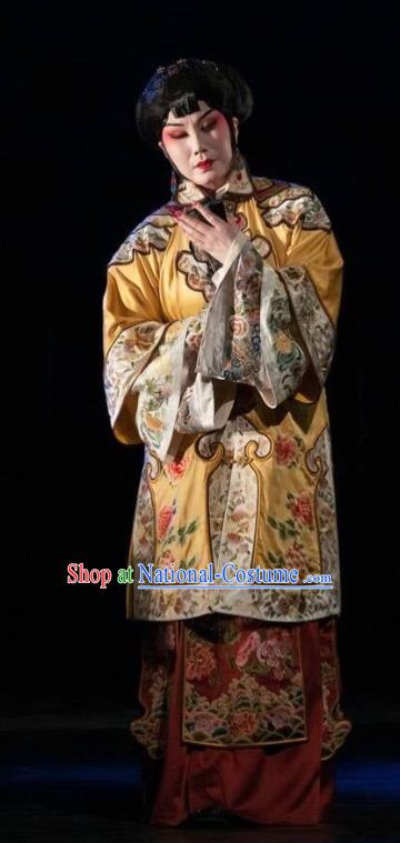 Chinese Beijing Opera Diva Cao Qiqiao Garment Costumes and Hair Accessories Traditional Peking Opera The Golden Cangue Young Mistress Dress Rich Female Apparels