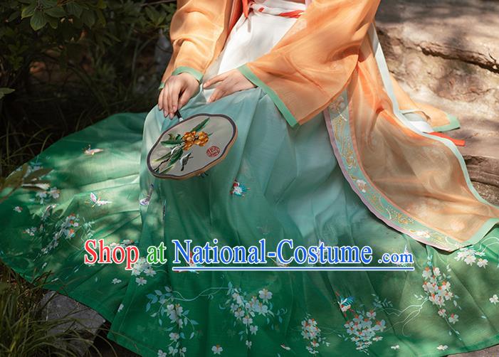 Chinese Traditional Song Dynasty Young Female Historical Costumes Ancient Imperial Concubine Embroidered Garment Hanfu Dress for Women