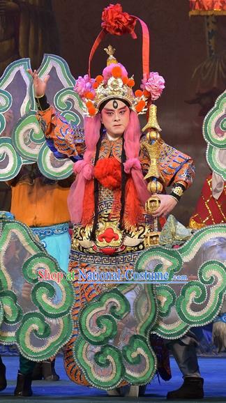 The Legend of White Snake Chinese Sichuan Opera Martial Male Apparels Costumes and Headpieces Peking Opera General Garment Armor Clothing