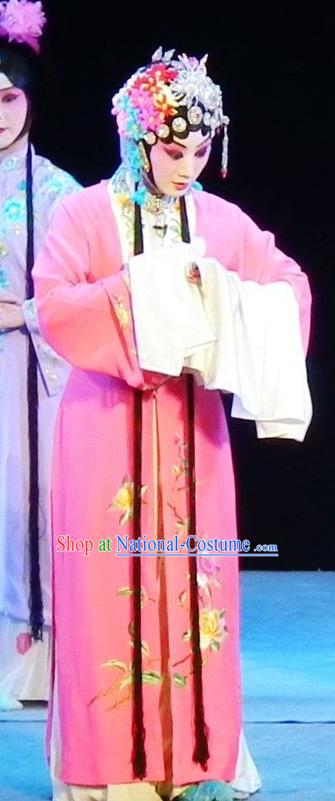 Chinese Sichuan Opera Diva Li Huiniang Red Plum Garment Costumes and Hair Accessories Traditional Peking Opera Young Female Dress Actress Apparels