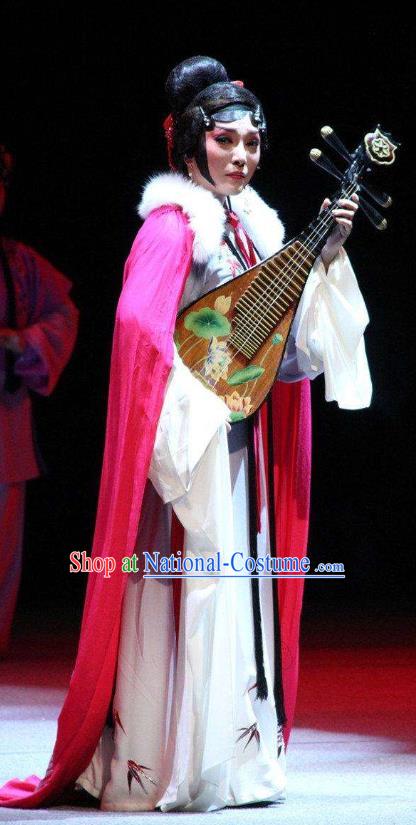 Chinese Sichuan Opera Young Female Garment Costumes and Hair Accessories Li Yaxian Traditional Peking Opera Actress Dress Diva Apparels