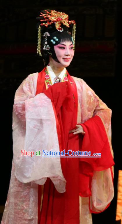 Chinese Sichuan Opera Imperial Consort Garment Costumes and Hair Accessories Jiang Xiao Lou Traditional Peking Opera Young Female Dress Actress Apparels