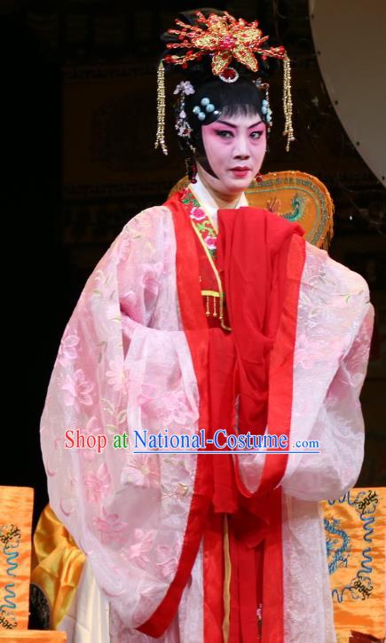 Chinese Sichuan Opera Imperial Consort Garment Costumes and Hair Accessories Jiang Xiao Lou Traditional Peking Opera Young Female Dress Actress Apparels