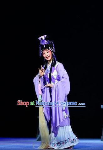 Chinese Sichuan Opera Taoist Nun Garment Costumes and Hair Accessories The Jade Hairpin Traditional Peking Opera Diva Chen Jiaolian Dress Hua Tan Apparels