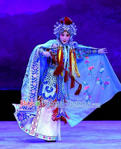 Chinese Beijing Opera Martial Female Apparels Costumes and Headpieces Traditional Peking Opera Mrs Anguo Wudan Liang Hongyu Dress Swordswoman Garment