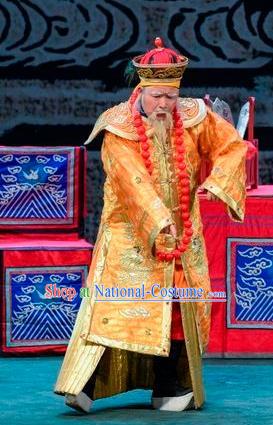 Scholar of Ba Shan Chinese Sichuan Opera Infante Apparels Costumes and Headpieces Peking Opera Lord Garment Elderly Male Clothing