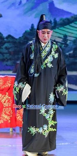 He Zhu Pei Chinese Sichuan Opera Poor Scholar Zhao Peng Apparels Costumes and Headpieces Peking Opera Niche Garment Xiaosheng Clothing