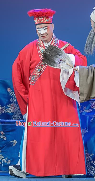 Xi Guan Ferry Chinese Sichuan Opera Merchant Apparels Costumes and Headpieces Peking Opera Rich Male Garment Landlord Chen Cai Clothing