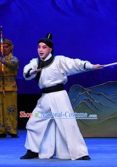 Luo Cheng Chinese Peking Opera Young Male Garment Costumes and Headwear Beijing Opera Swordsman Apparels Martial Male Clothing