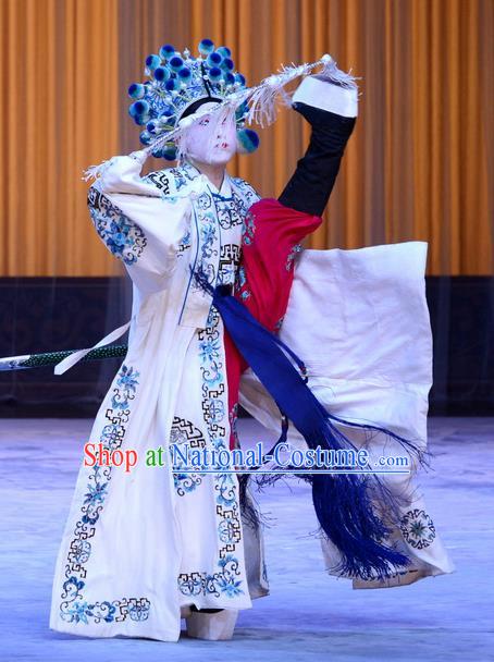 Da Ying Jie Lie Chinese Peking Opera Martial Man Garment Costumes and Headwear Beijing Opera Takefu Kuang Zhong Apparels Young Male Clothing