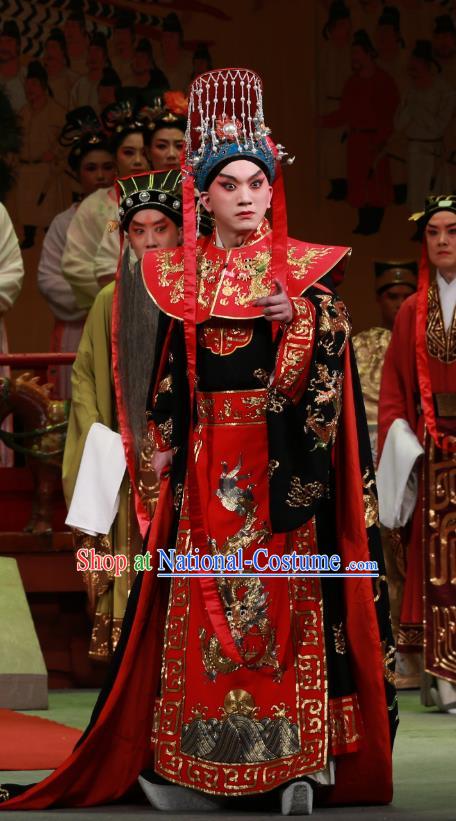 Zhen Guan Flourishing Age Chinese Peking Opera Young Male Garment Costumes and Headwear Beijing Opera Xiaosheng Apparels Emperor Li Shimin Clothing