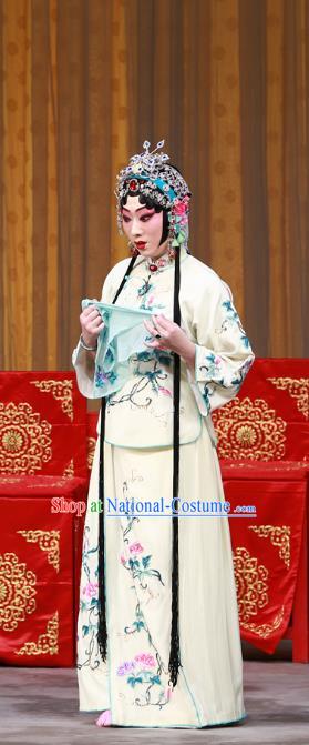 Chinese Beijing Opera Consort Apparels Costumes and Headdress The Mirror of Fortune Traditional Peking Opera Young Lady Dress Garment