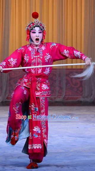 Chinese Beijing Opera Martial Girl Apparels Costumes and Headpieces Xin An Yi Traditional Peking Opera Swordsplay Female Luo Yan Dress Garment