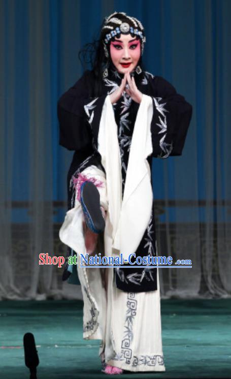 Chinese Beijing Opera Distress Female Apparels Actress Costumes and Headdress The Mirror of Fortune Traditional Peking Opera Young Mistress Dress Garment