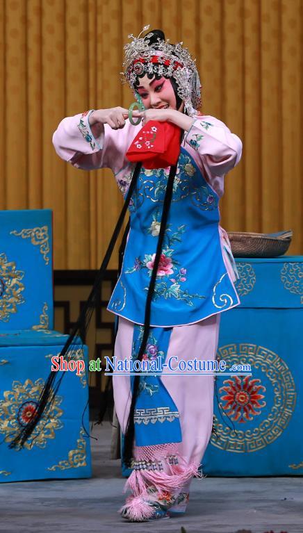 Chinese Beijing Opera Actress Apparels Diva Sun Yujiao Costumes and Headdress Fa Men Temple Traditional Peking Opera Young Beauty Dress Garment