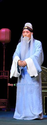 Luo Yang Gong Chinese Peking Opera Old Man Garment Costumes and Headwear Beijing Opera Laosheng Fang Xuanling Apparels Clothing