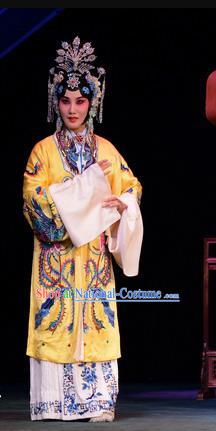 Chinese Beijing Opera Diva Apparels Empress Costumes and Headdress Luo Yang Gong Traditional Peking Opera Young Female Dress Queen Zhangsun Garment