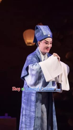 Qing Si Hen Chinese Peking Opera Scholar Wang Kui Garment Costumes and Headwear Beijing Opera Xiaosheng Apparels Young Male Clothing