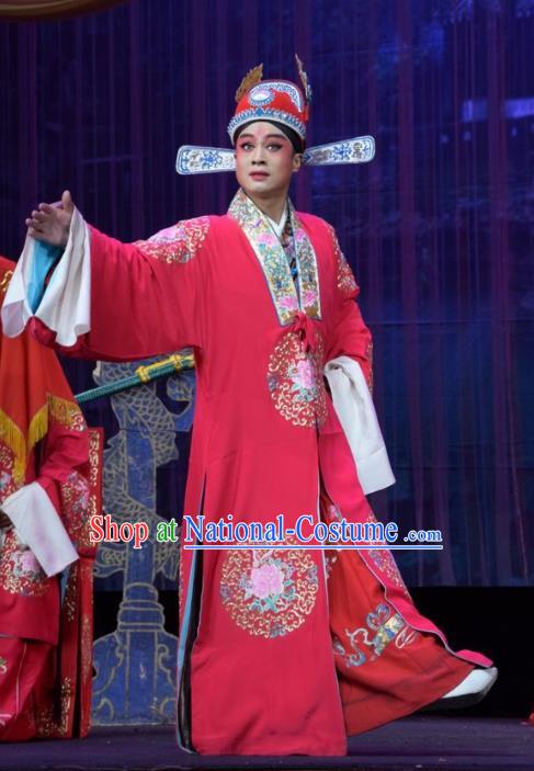 Li Hua Return Tang Chinese Shanxi Opera Bridegroom Xue Dingshan Apparels Costumes and Headpieces Traditional Jin Opera Young Male Garment Xiaosheng Clothing