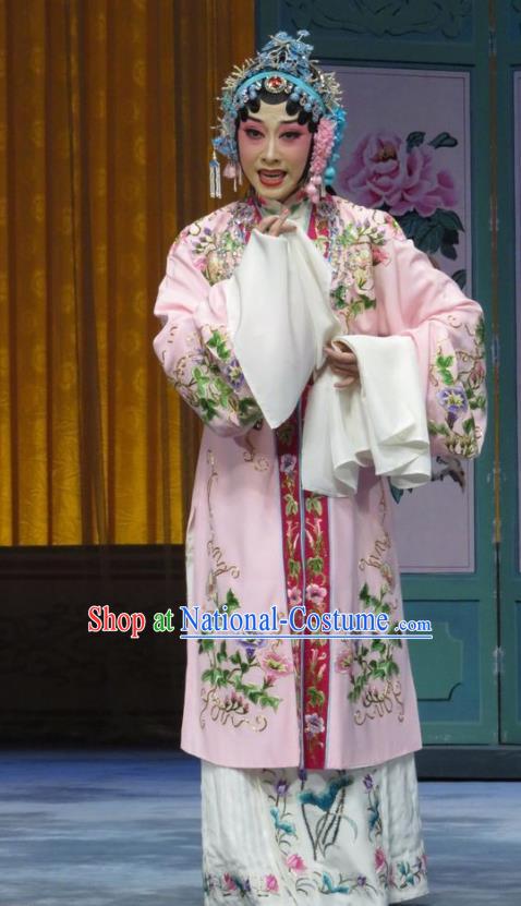 Chinese Hebei Clapper Opera Actress Yu Suqiu Garment Costumes and Headdress The Story of Jade Bracelet Traditional Bangzi Opera Hua Tan Dress Diva Apparels