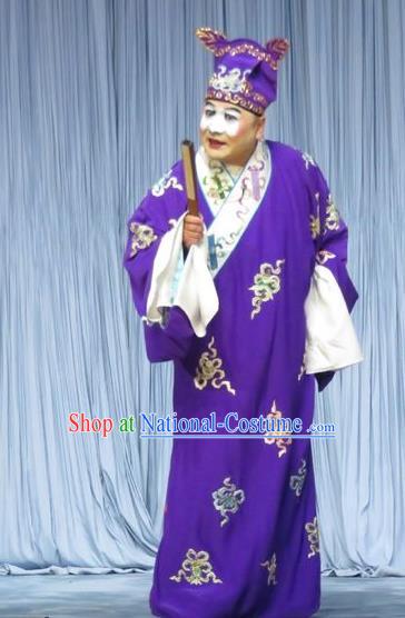 The Story of Jade Bracelet Chinese Bangzi Opera Clown Apparels Costumes and Headpieces Traditional Hebei Clapper Opera Bully Garment Childe Han Chen Clothing