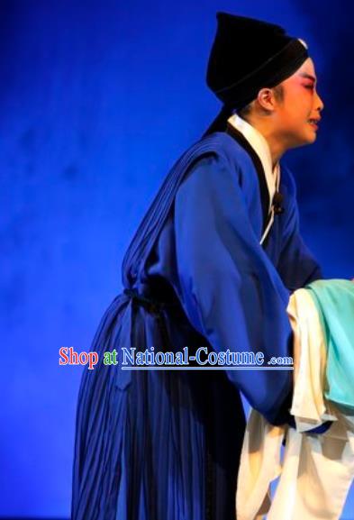 Lan Ke Mountain Chinese Shanxi Opera Woodcutter Apparels Costumes and Headpieces Traditional Jin Opera Scholar Zhu Maichen Garment Xiaosheng Clothing