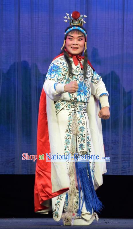 Mu Guiying Command Chinese Shanxi Opera Martial Male Apparels Costumes and Headpieces Traditional Jin Opera Wusheng Garment Yang Wenguang Clothing