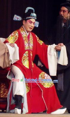 The Romance of Hairpin Chinese Qu Opera Scholar Apparels Costumes and Headpieces Traditional Henan Opera Young Male Garment Bridegroom Wang Shipeng Clothing