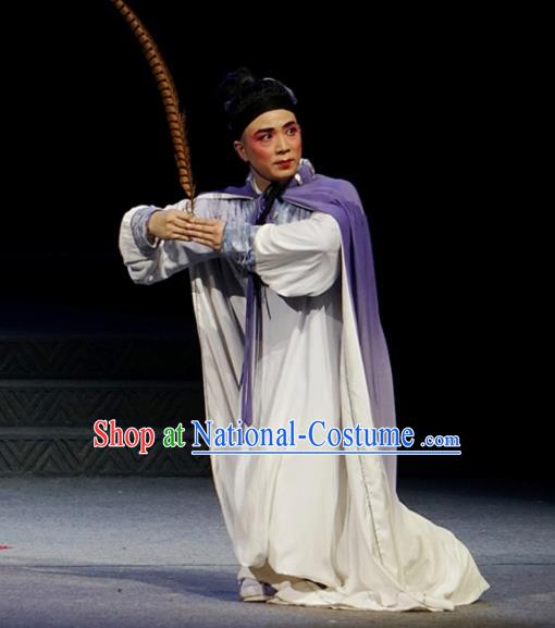 You Meng Yi Guan Chinese Hubei Hanchu Opera Civilian Male Apparels Costumes and Headpieces Traditional Han Opera Artist Garment Xiaosheng Clothing