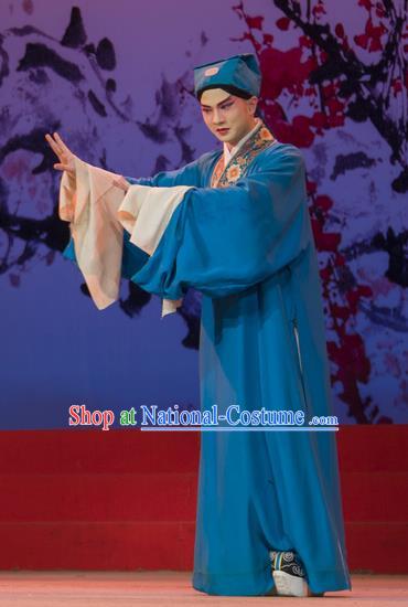 Cong Tai Bie Chinese Hubei Hanchu Opera Xiaosheng Apparels Costumes and Headpieces Traditional Han Opera Young Male Garment Mei Liangyu Clothing