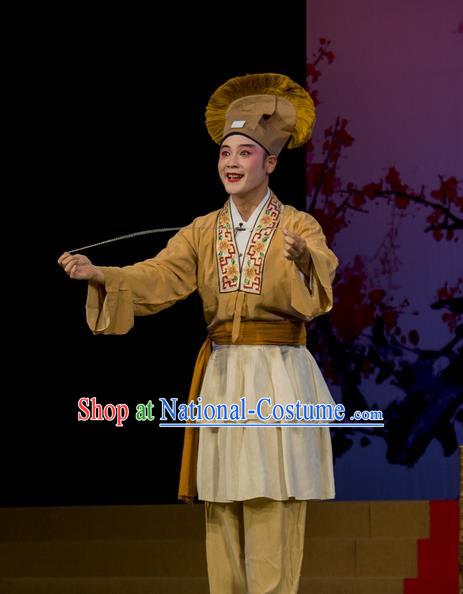 Shi Qi Chinese Hubei Hanchu Opera Young Male Apparels Costumes and Headpieces Traditional Han Opera Garment Merchant Tang Er Clothing