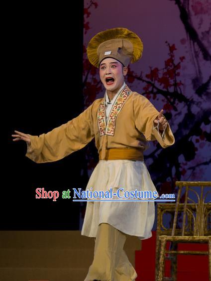 Shi Qi Chinese Hubei Hanchu Opera Young Male Apparels Costumes and Headpieces Traditional Han Opera Garment Merchant Tang Er Clothing